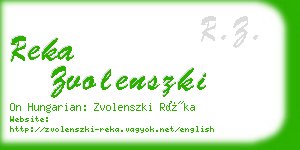 reka zvolenszki business card